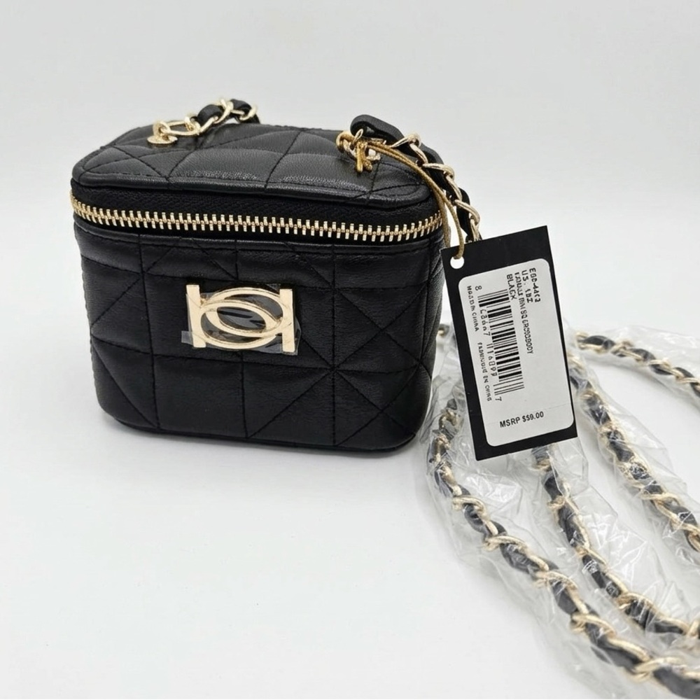 bebe Black Quilted Mini Crossbody with Gold Hardware - Picture 2 of 2
